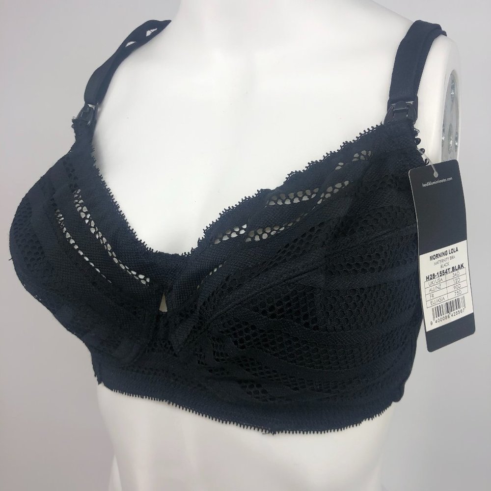 Heidi Klum Maternity Nursing Bra Black Mesh 34D